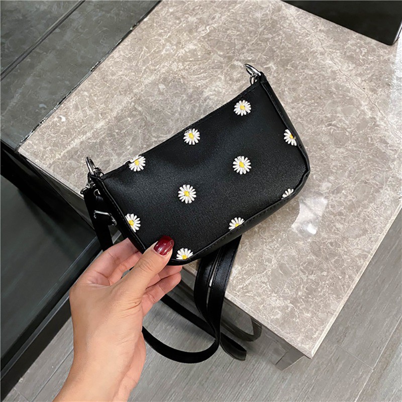 Túi Xách Da Pu Họa Tiết Hoa Cúc Xinh Xắn Cho Nữ