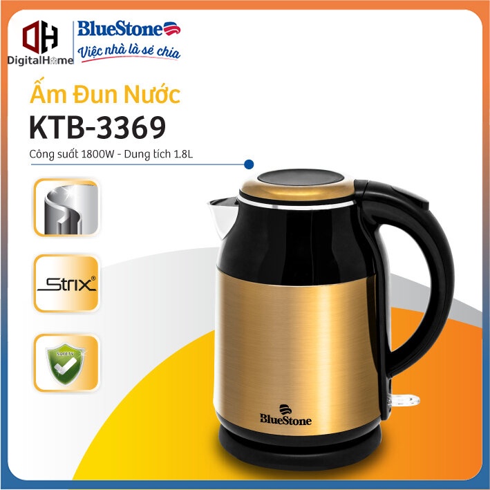 Ấm Đun Nước Bluestone KTB 3369, Công Suất 1800W, Dung Tích 1,8L, Bảo Hành Chính Hãng 2 Năm
