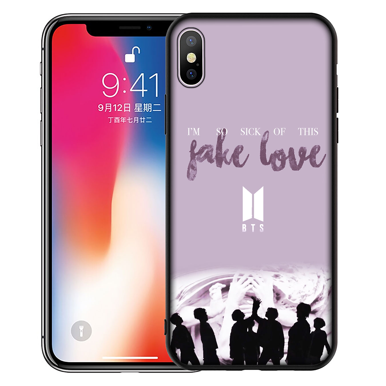 Ốp điện thoại silicone dẻo họa tiết Fake Love Bangtan Boys BTS cho iPhone XR X XS Max 7 8 6 6s Plus + 6Plus 7Plus 8Plus