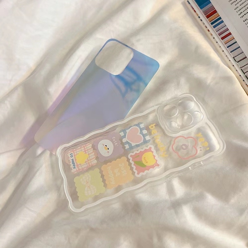 Ốp lưng iphone viền sóng ô vuông 2 lớp be lucky 7plus/8/8plus/x/xr/xs/11/12/13/pro/max/plus/promax