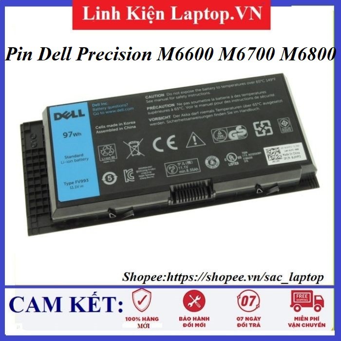 Pin laptop Dell Precision M6600 M6700 M6800