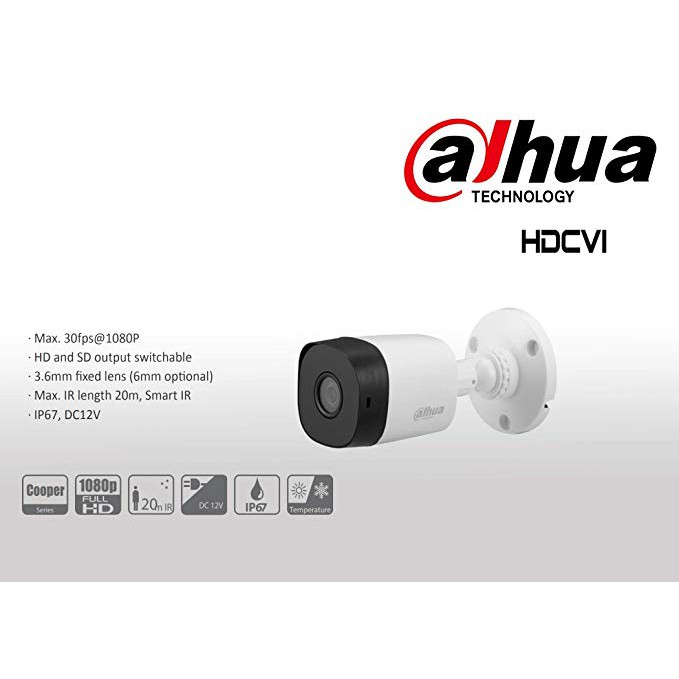 [GIÁ SẬP SÀN] Trọn bộ combo 4 camera Dahua 2.0MP FullHD 1080P - Hàng chính hãng - Đầy đủ phụ kiện