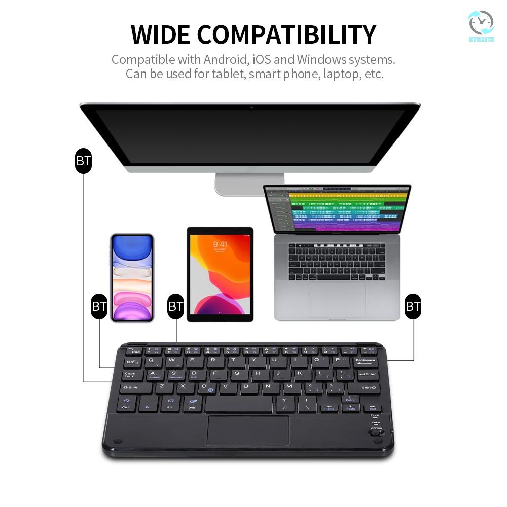 Bàn Phím Không Dây Mini Bt 3.0 59 Phím Cảm Ứng Cho Laptop / Máy Tính Bảng Android / Windows / Ios Đen