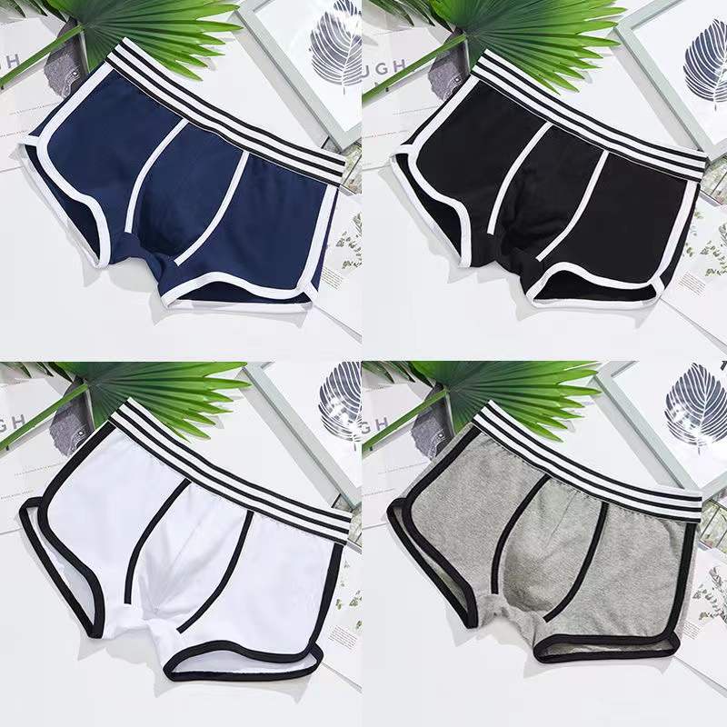 Combo 4 quần lót nam thể thao boxer cao cấp,sip đùi nam kẻ viền cotton co giãn mềm mịn thấm hút mồ hôi thoáng khí PM38A