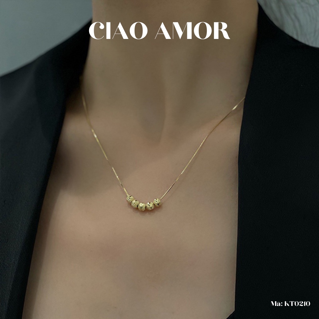 Set dây chuyền nữ, vòng tay nữ nhiều hạt tròn Trang sức Ciao Amor - KT0210