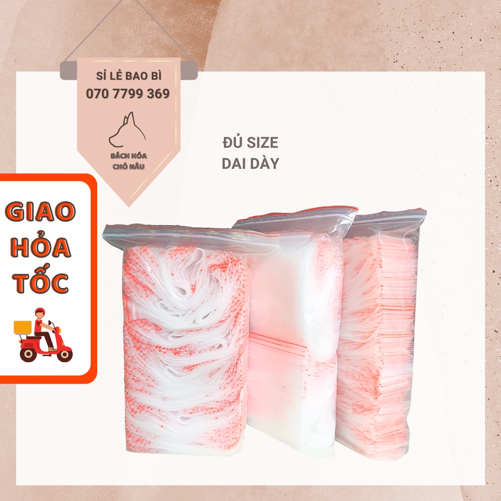 HCM Túi Zip Lock Chỉ Đỏ 500GR [ Đủ Size] [ Dày Đẹp] Đựng Mỹ Phẩm ,Thức Ăn, Văn Phòng Siêu Tiện Lợi