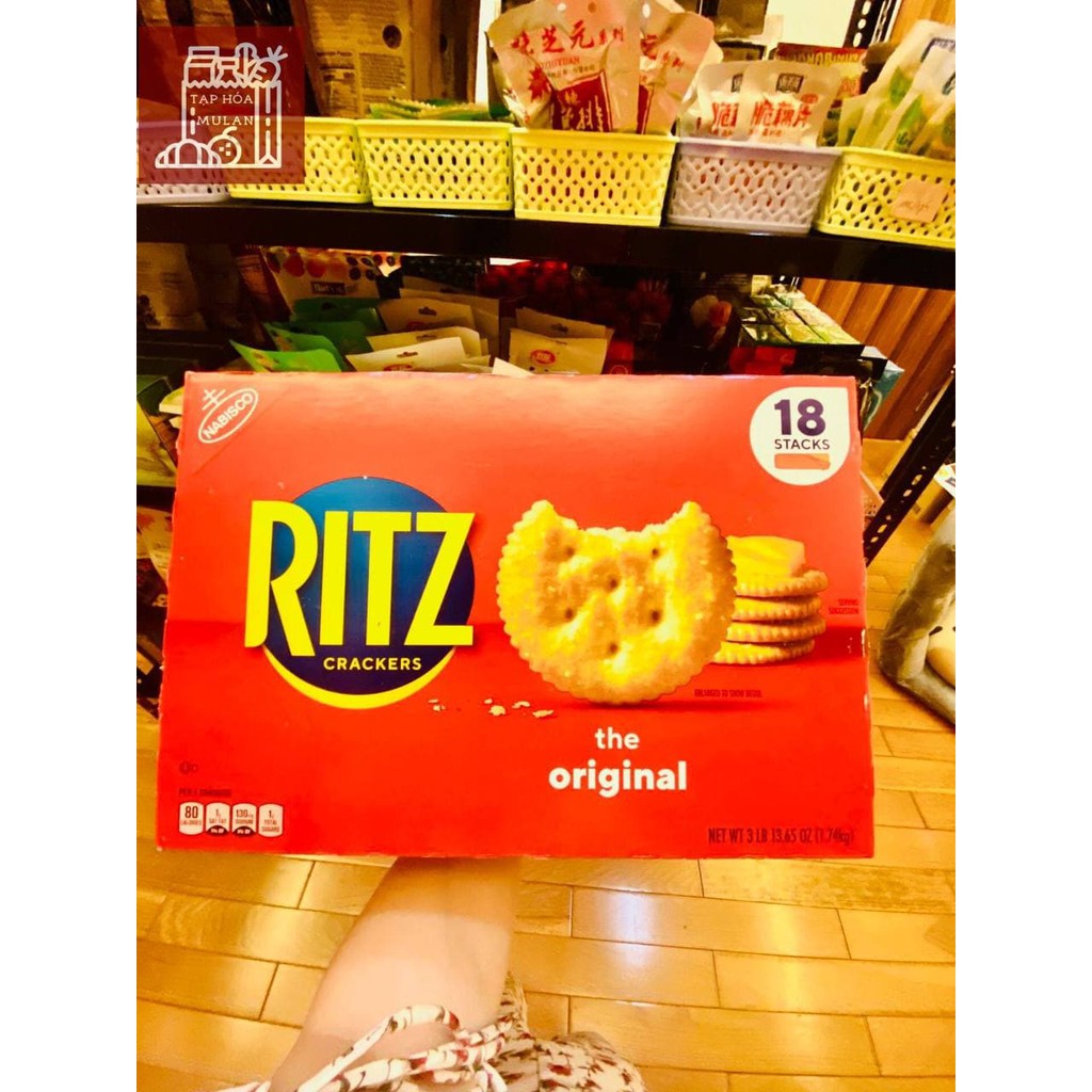 BÁNH QUY NABISCO RITZ CRACKERS Original - Thùng 1740g, 18 cây bánh Chuẩn MỸ