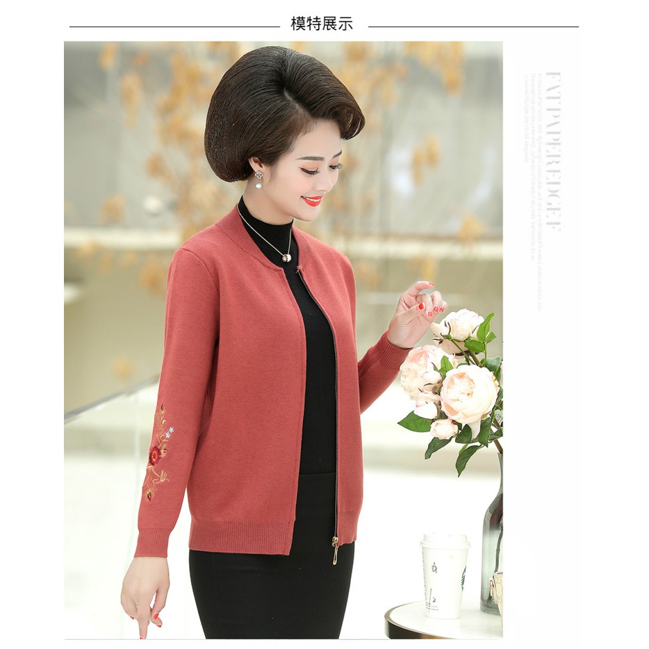 ( HÀNG SẴN) Áo Khoác Len Nữ Thêu Hoa Trung Niên Dày Đẹp AL63 - Hàng Quảng Châu Cao Cấp | BigBuy360 - bigbuy360.vn