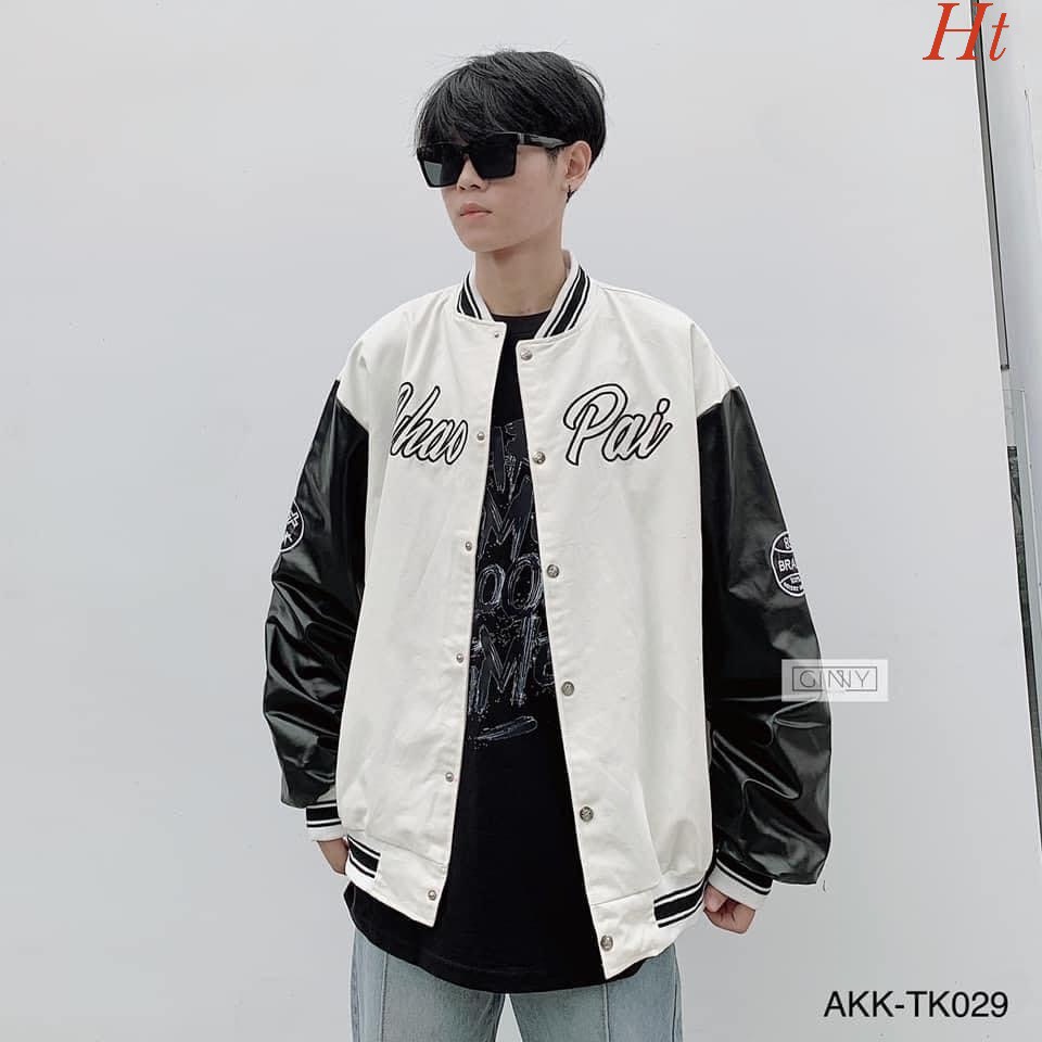 Áo Khoác  Bomber  gió phối Chaopai. Áo khoác Nam Nữ Đử size siêu hót
