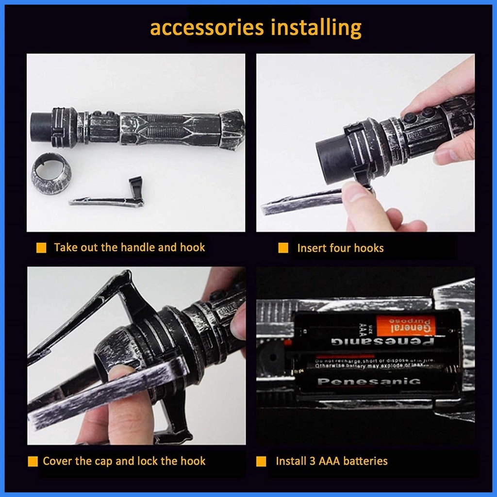 Thanh Kiếm Đồ Chơi 2 Trong 1 Có Đèn LED 7 Màu Và Đèn Laser Có Thể Đóng Mở