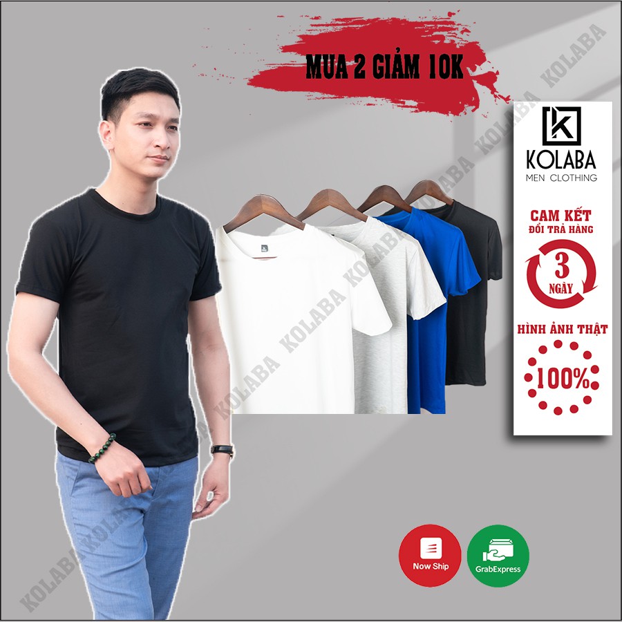 Áo Thun Unisex T01 KOLABA phông trơn nam nữ tay Ngắn oversize form vừa 4 màu