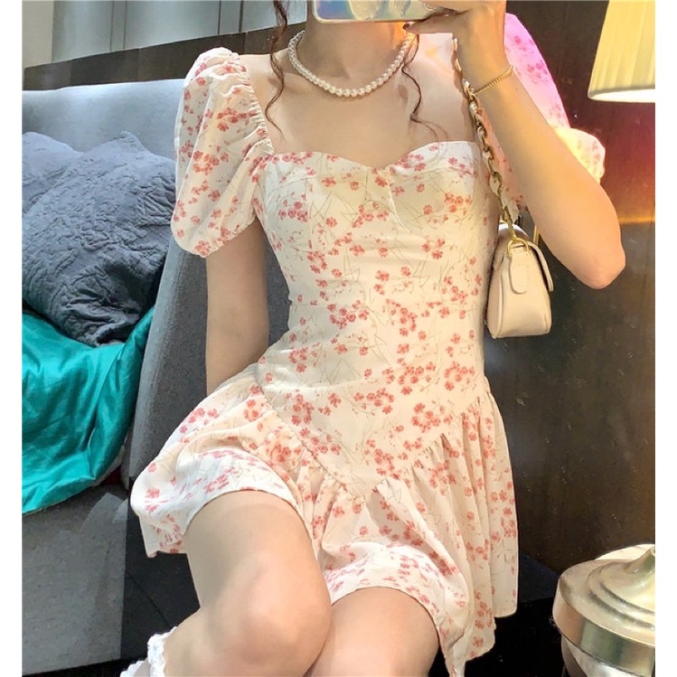 (Có sẵn) Đầm ngắn dáng corset hoa nhí | Myung official [Lướt tới ảnh cuối xem ảnh sàn tự chụp ]
