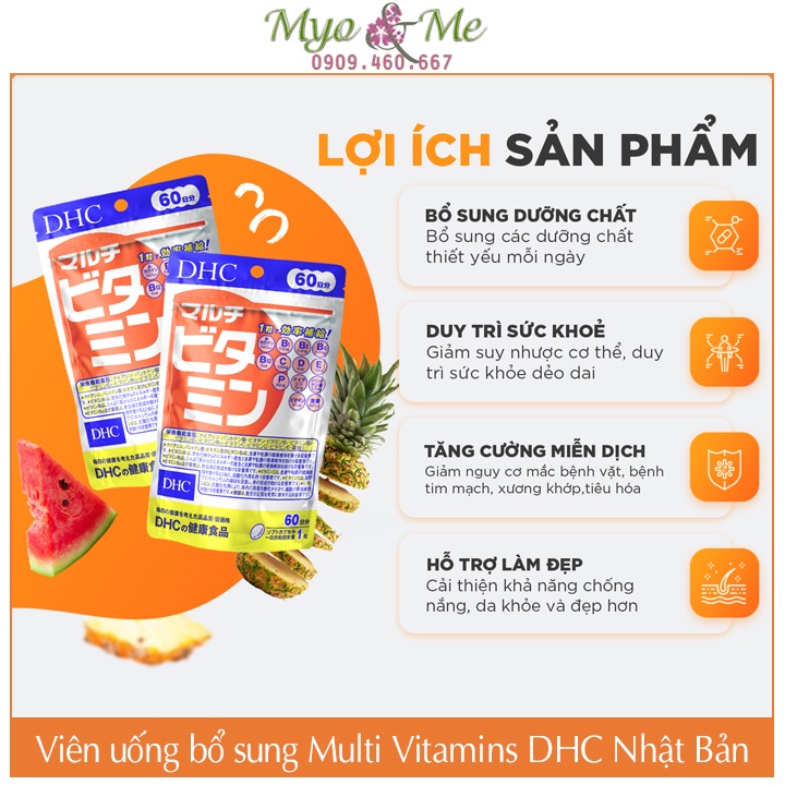 Viên uống Vitamin tổng hợp DHC Multi Vitamins Nhật Bản gói 30/90 ngày
