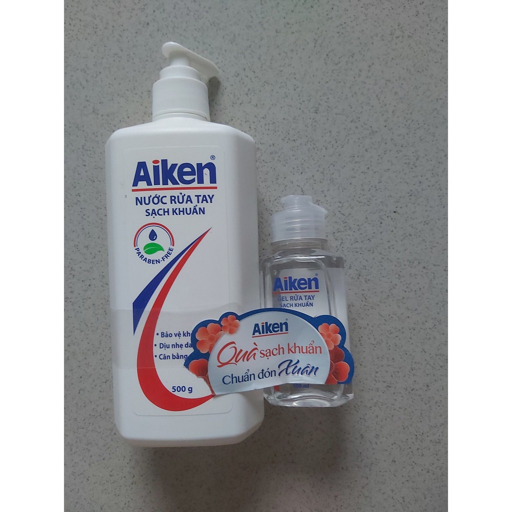 (TẶNG KÈM CHAI GEL KHÔ 100ML) NƯỚC RỬA TAY AIKEN 500ml