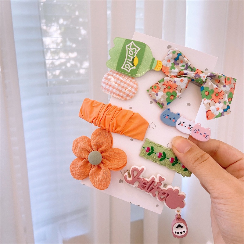 Set 8 kẹp tóc nơ tùy chọn kiểu dáng dành cho bé gái