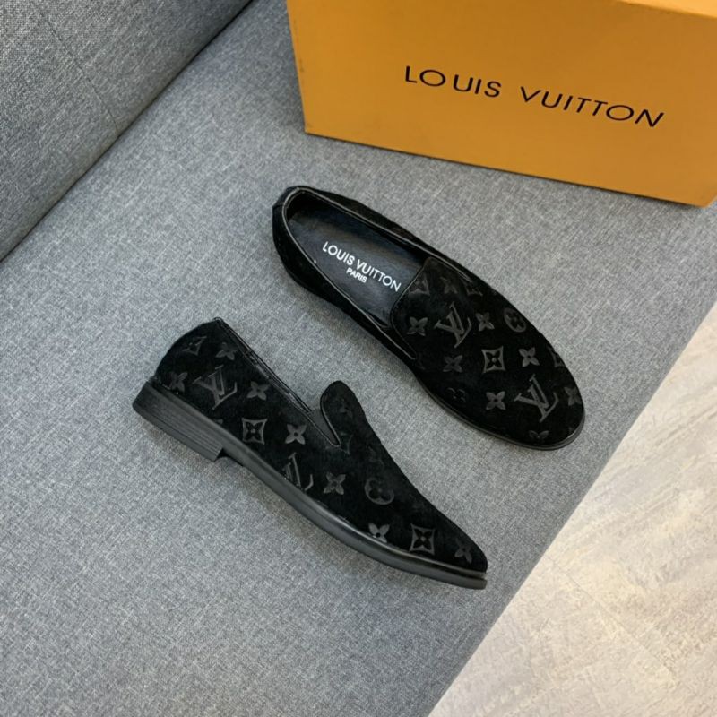 Giày lười LV nam da lộn logo 3D đế đúc siêu êm 2021