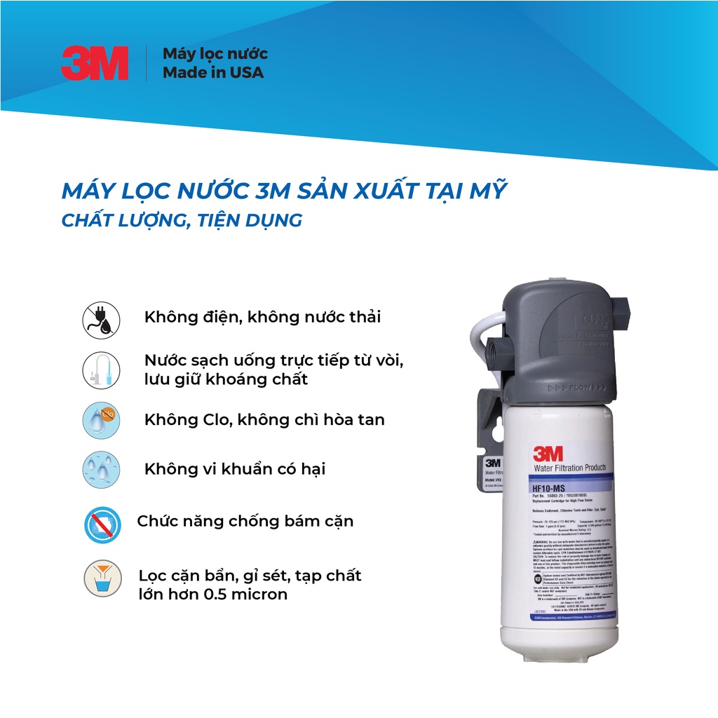 Máy Lọc Nước 3M Brew110-MS Chuyên Dùng Cho Lavabo Không Dùng Điện Công Suất 13,247L