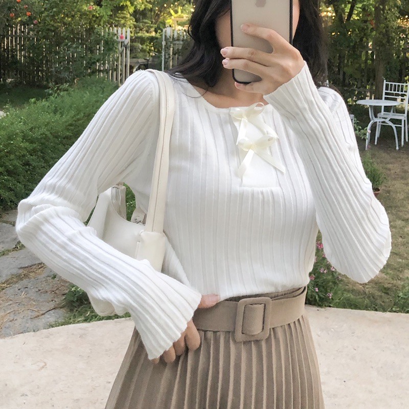 Áo len dài tay Janet (với 2 nơ xinh) | BigBuy360 - bigbuy360.vn