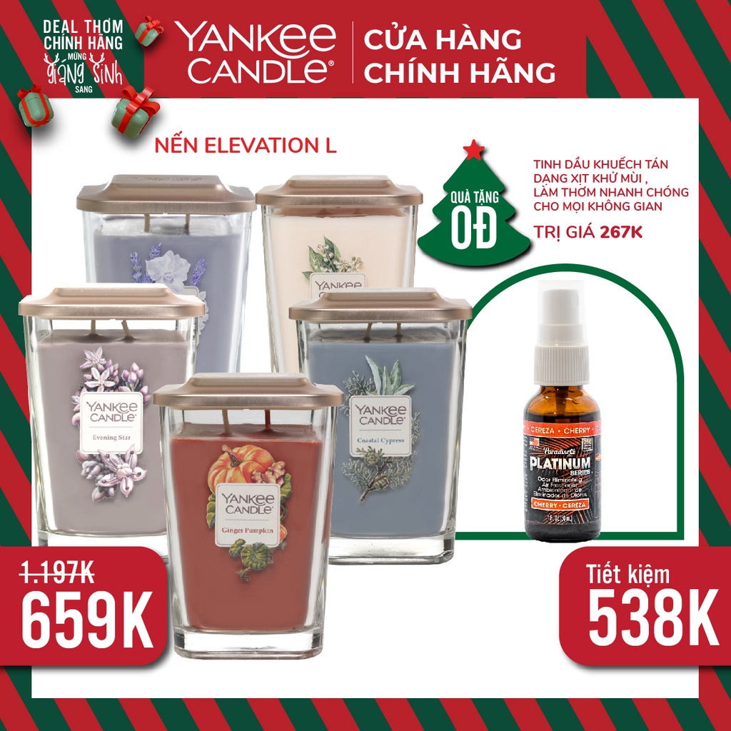 Nến thơm sáp đậu nành Elevation CHÍNH HÃNG Yankee Candle - Size L 552g (nhiều mùi)