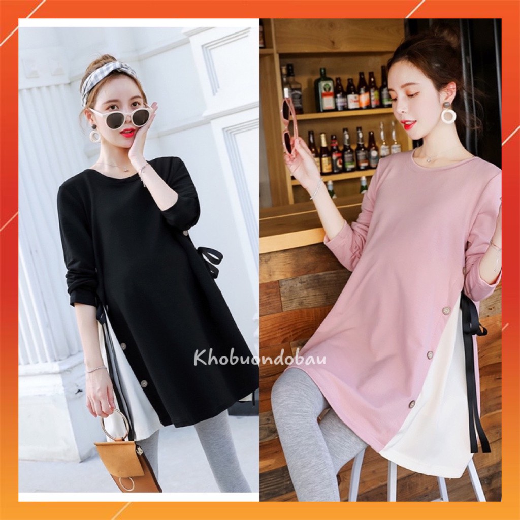 Áo bầu dài tay thu đông cho mẹ bầu mặc bầu và sau sinh AD122