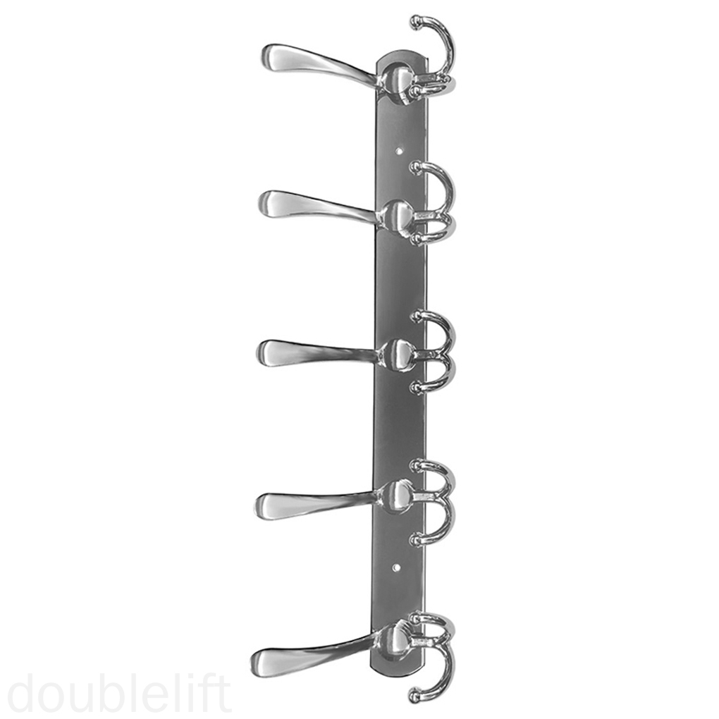 Wall Mounted Coat Hanger Clothes Hat Rack with Hooks Bathroom Hanging Organizer Towel Hook Stand doublelift store