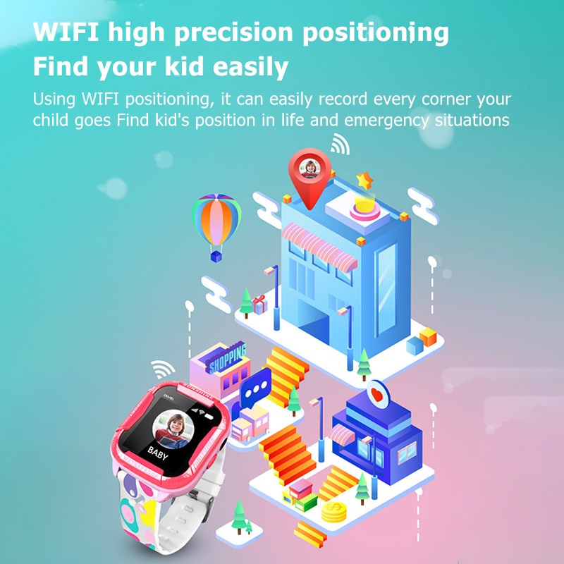 SOS Đồng Hồ Thông Minh Lbs Wifi Có Camera Chống Nước Ip67 Cho Bé