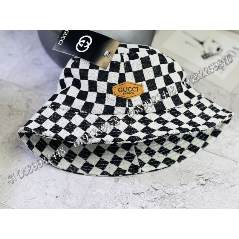 Mũ tai bèo nam nữ phối sọc caro mạc da gx đơn giản,mũ bucket tai bèo sọc caro cá tính thời trang hot