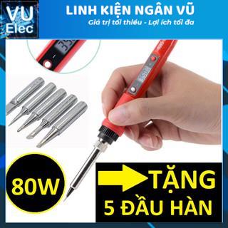 Mỏ hàn thiếc cao cấp (có LCD hiển thị và điều chỉnh nhiệt độ) cao cấp (Có thể là tay hàn đen hoặc đỏ)