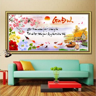 Tranh Đính Đá Gia Đình LG-1587 - Kích Thước 100x50cm