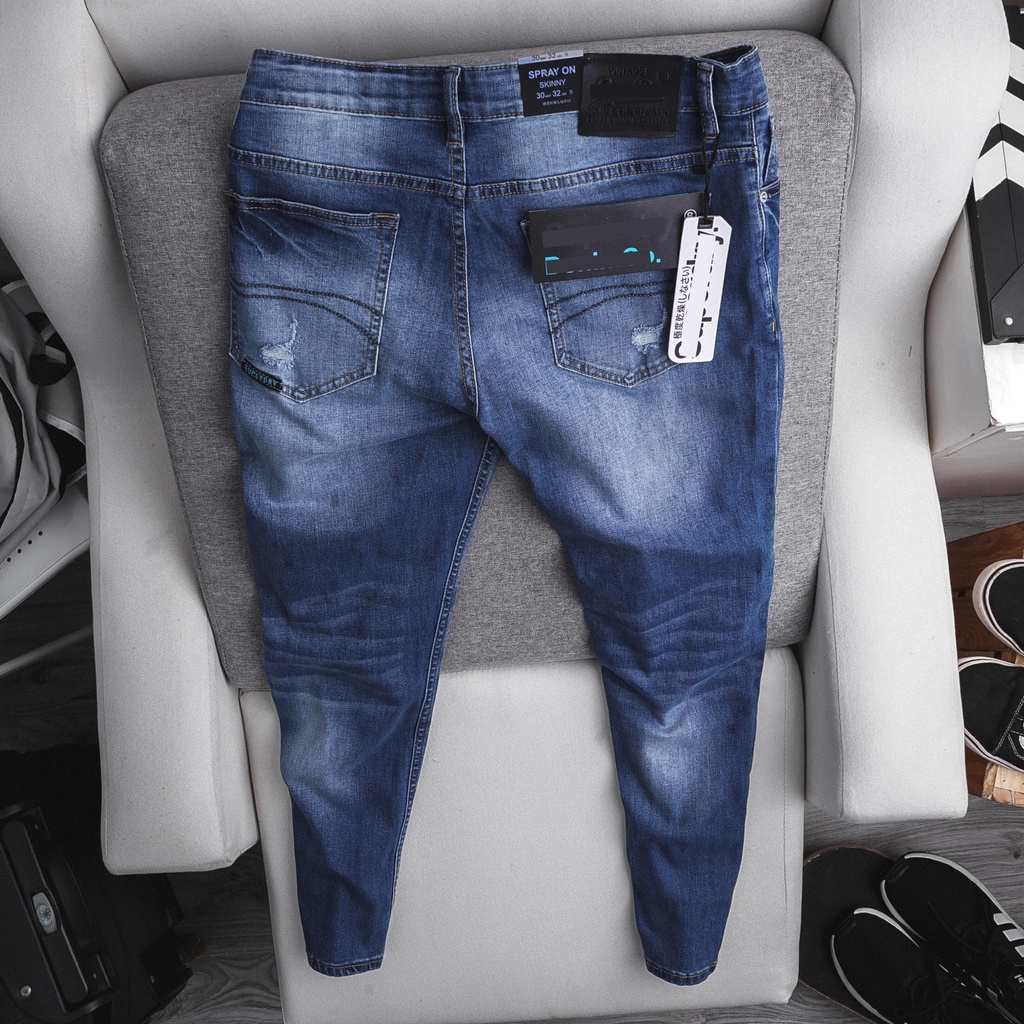 Quần jean nam VNXK Super Dry, form skinny, vải cao cấp không phai, quần dáng côn co giãn nhẹ Q120802 | BigBuy360 - bigbuy360.vn