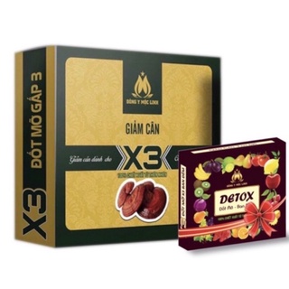 Giảm cân Slim X3-1 hộp 30 viên/tặng 15v detox ban đêm