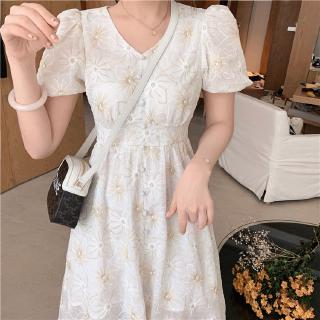 Đầm Maxi Nữ Cổ Chữ V Phong Cách Pháp