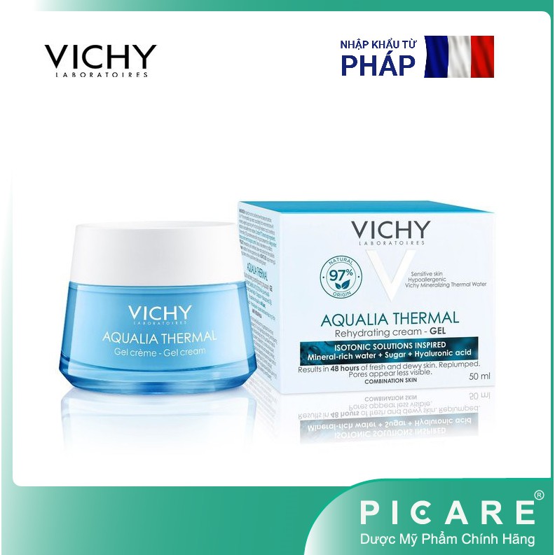 Vichy Gel Dưỡng Ẩm Cung Cấp Nước Cho Da Giúp Căng Mượt Aqualia Thermal Rehydrating Cream Gel 50ml