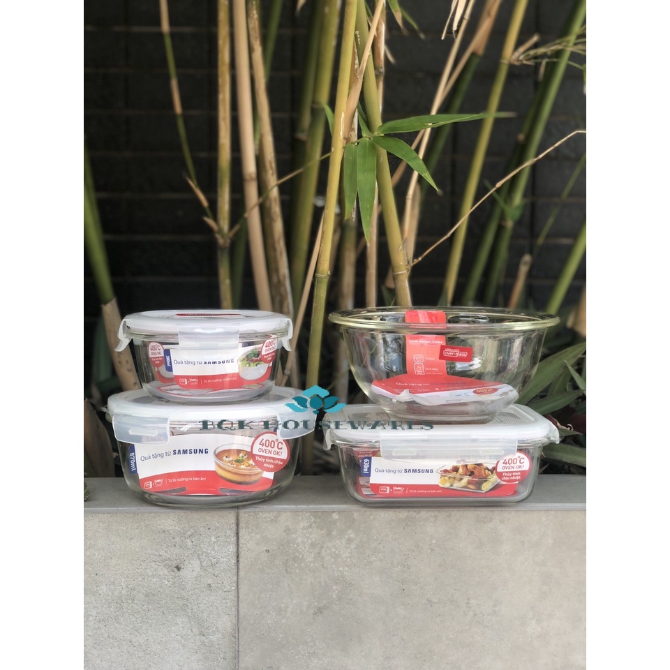 Hộp thủy tinh chịu nhiệt Lock&Lock 380ml LLG821 LLG855 870ml LLG012 900ml (Hàng Tặng SAMSUNG)