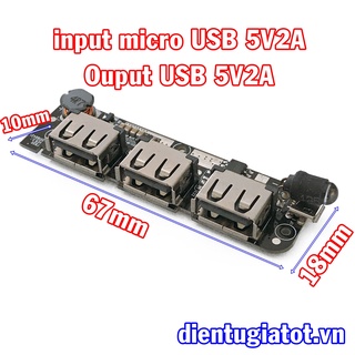 Mạch sạc dự phòng 3 cổng 5V 2A