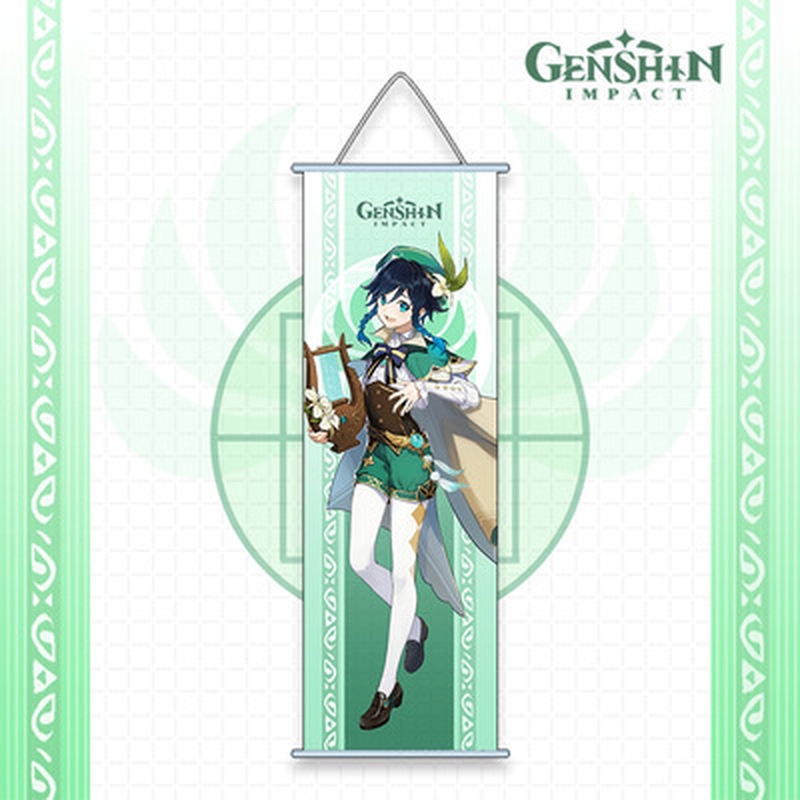 Tranh treo tường trang trí nội thất hình nhân vật game Genshin Impact nhiều màu sắc