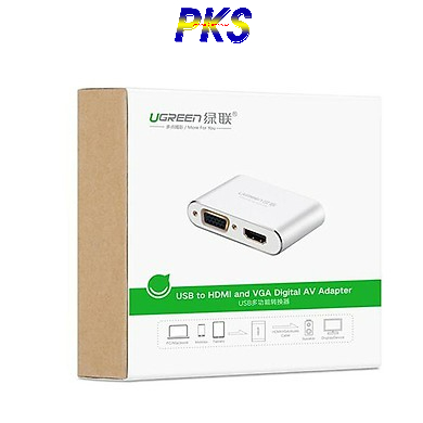 Bộ chuyển đổi đa năng từ điện thoại máy tính bảng ra HDMI + VGA Ugreen 30522
