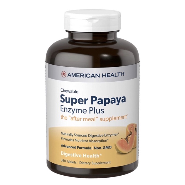 Viên nhai enzyme thuần chay hỗ trợ tiêu hoá American Health Super Papaya Plus Digestive Enzymes 360 viên USA