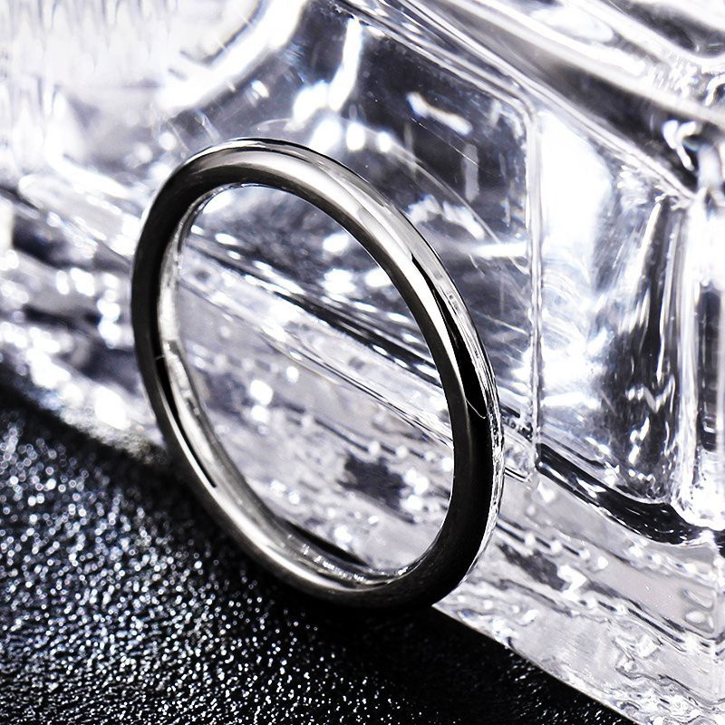 Sỉ Nhẫn trơn inox kiểu mo tròn bản 2mm đẹp, không đen, chuẩn thời trang - tặng hộp đựng xinh xắn