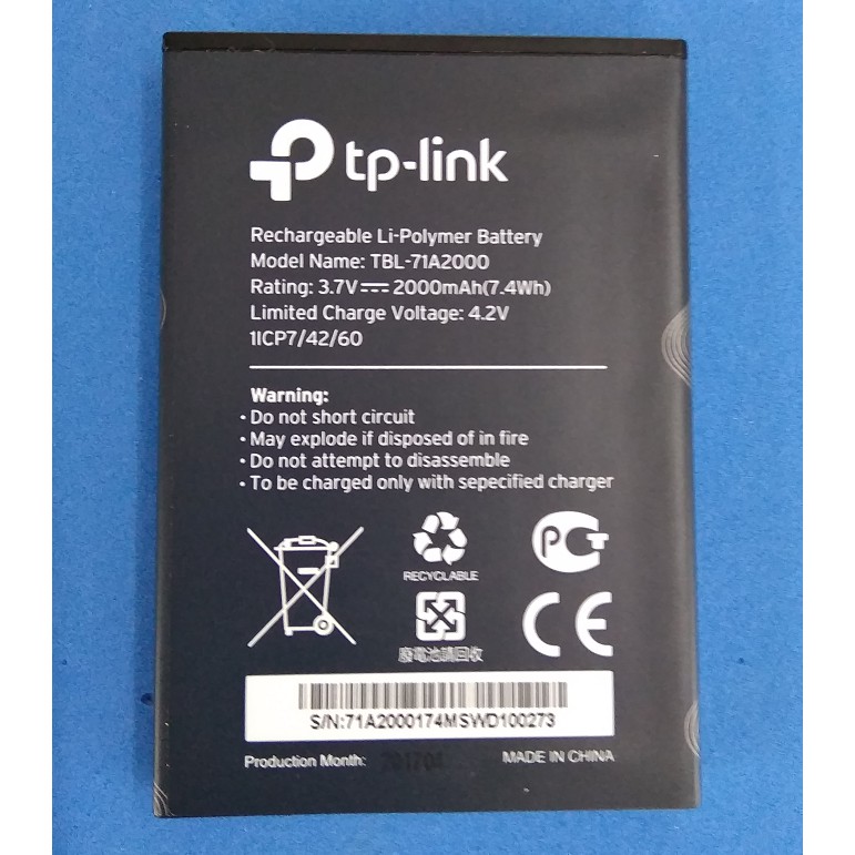 Pin cho bộ phát Wifi sim 3G/4G Tp-link M5250, M5350, M7300