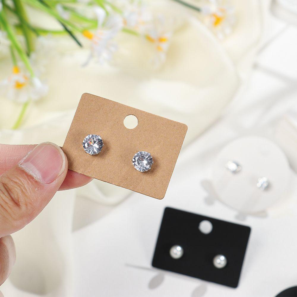 BSUNS Bộ 100 Thẻ Giấy Vuông 4.5cm Trưng Bày Bông Tai Màu Đen