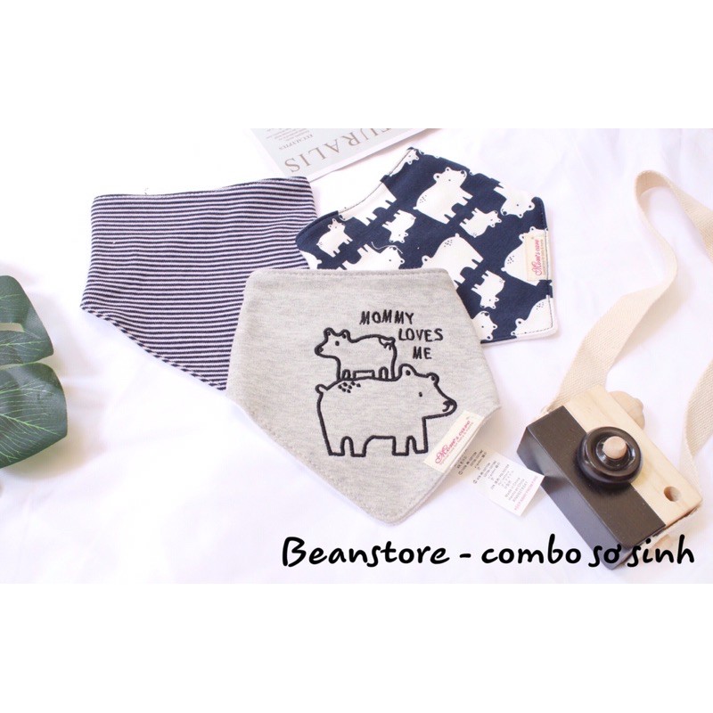 Set 3 Yếm tam giác Momcare cho bé tập uống và ăn dặm