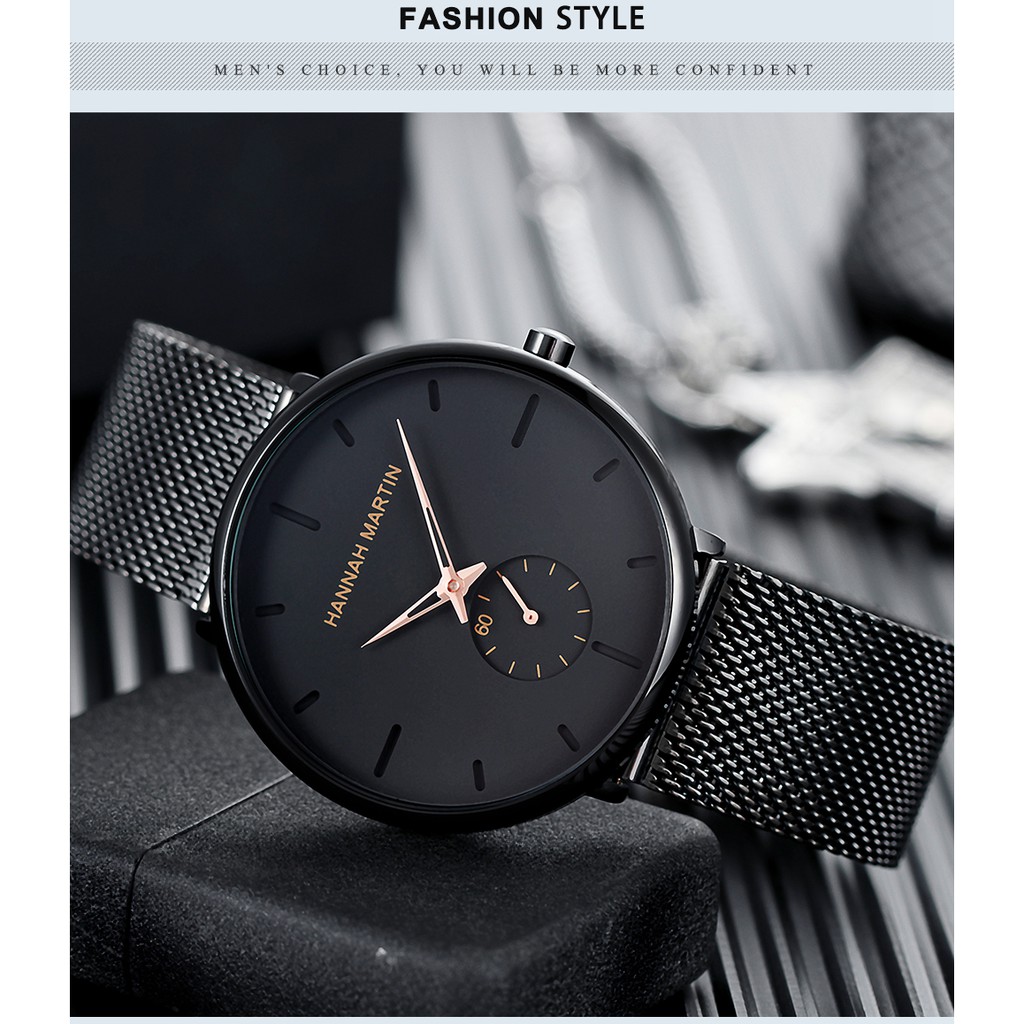 Đồng Hồ nam HANNAH MARTIN Mới Thiết Kế Đơn Giản Chống Nước HM-2140 | BigBuy360 - bigbuy360.vn