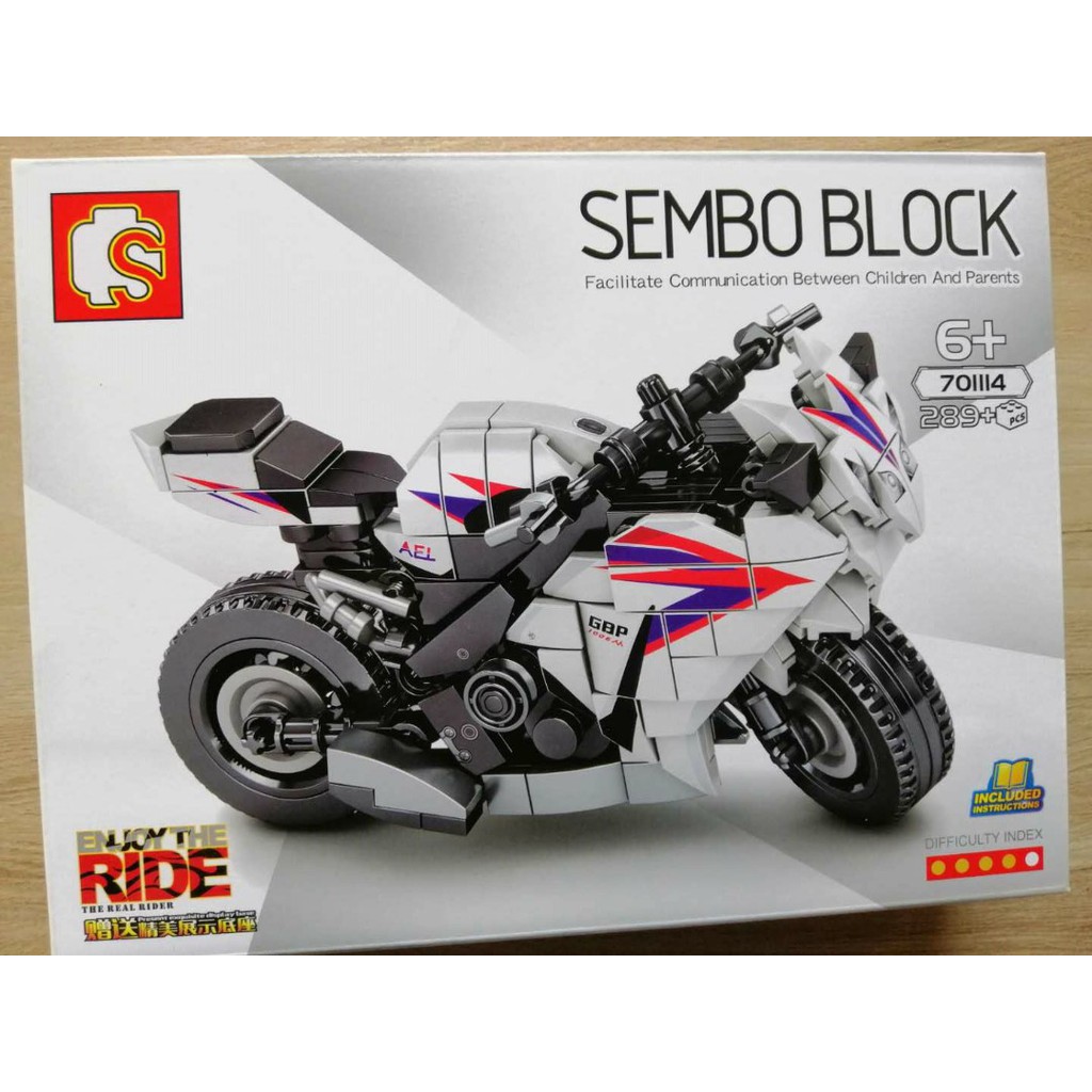 (có sẵn) bộ đồ chơi lắp ráp mô hình Technic Sembo Motorcycle Xe MôTô Monkey Moto CB750 Ducati Halle