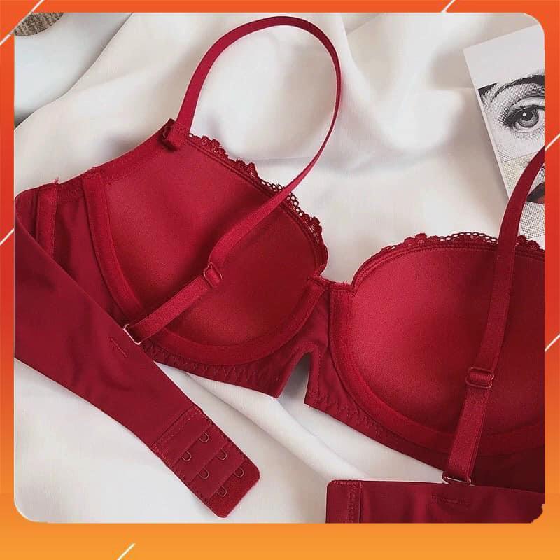 Set bộ đồ lót nữ hàng cao cấp Vickkk phối ren, áo cup ngang, có gọng, mút đệm vừa, Mã B29070