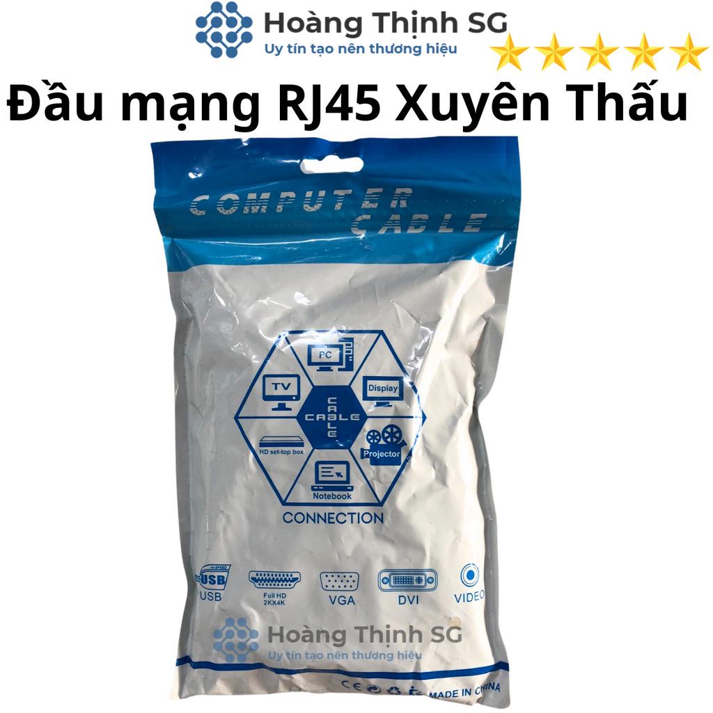 Hạt đầu mạng RJ45 xuyên thấu NITSUMI - Dùng bấm đầu cho dây mạng cat5 cat5E Cat6 Cat6E - Hoàng Thịnh SG