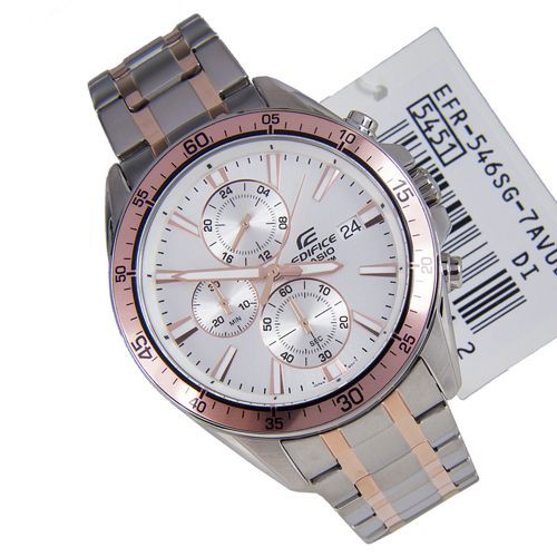 Đồng Hồ Nam CASIO EFR-546SG-7AVUDF Dây kim loại - Mặt trắng mạ ion hồng