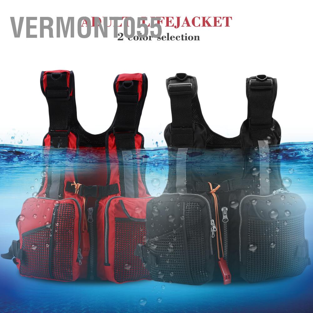 Có thể bán buôn Người lớn Cứu hộ Vest Áo phao với Whistle Bơi Câu cá Drift Suit Vermont055 Hàng giao ngay