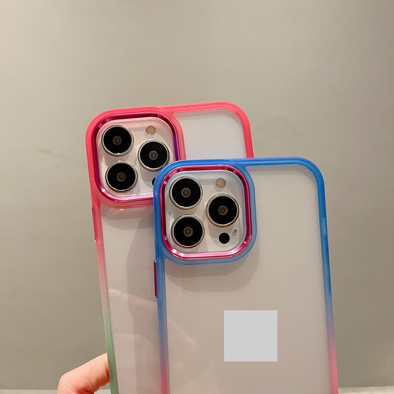 Ốp lưng iPhone trong suốt viền màu cầu vồng sang trọng XsMax/11/11ProMax/12ProMax/13ProMax