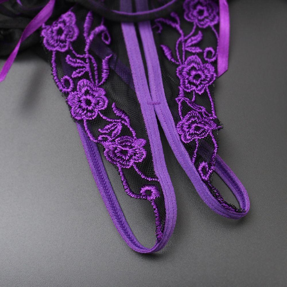 Quần Lót Lưới Lưng Thấp Thoáng Khí In Họa Tiết Hoa Phong Cách Hàn Quốc Cho Nữ